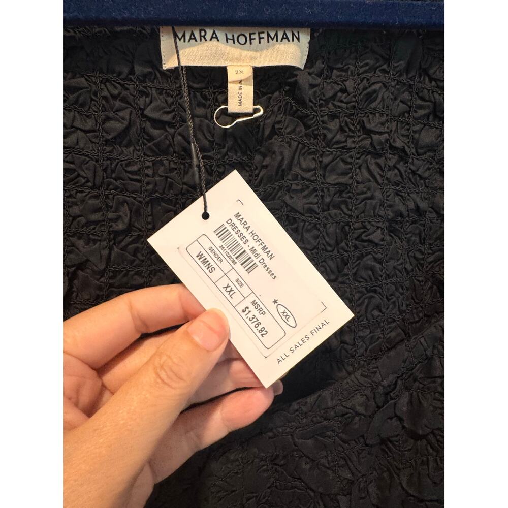 Mara Hoffman Dione cut-out smocked midi dress in black 2XL - Picture 8 of 11